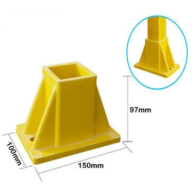 Base del poste de la cerca del tubo cuadrado de FRP de 50 mm con capacidad de corte