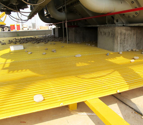 Rejas de suelo de fibra de vidrio de FRP de alto rendimiento de carga con tecnología pultrudada