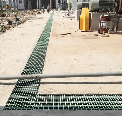 Fibra de vidrio de alcantarillado cubierta de rejilla de pasarela para el tratamiento de aguas residuales de plantas químicas