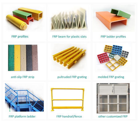Producto de fibra de vidrio FRP de rejilla/manilla/escalera/plataforma con área abierta 40% 80%
