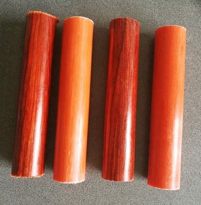 Tubo de fibra de vidrio de acabado liso con patrón de grano de madera personalizado y servicio de corte