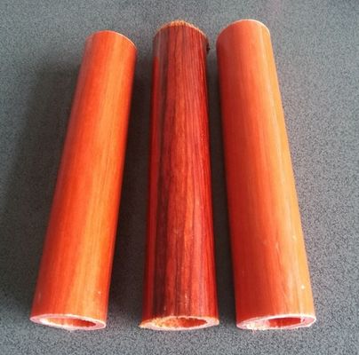 Tubo de fibra de vidrio de acabado liso con patrón de grano de madera personalizado y servicio de corte