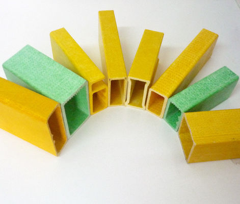 Estructuras Fibra de vidrio de alta resistencia tubo plano FRP plástico compuesto polo rectangular longitud de 1m a 11,6m