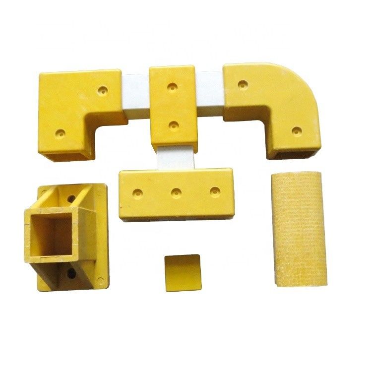 Accesorios de tubos cuadrados de FRP de tamaño personalizado para conectores de estilo de diseño de manivela industrial